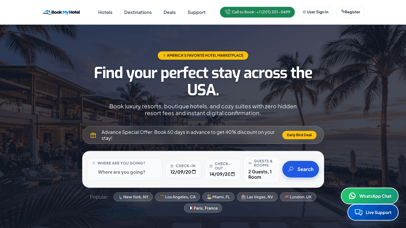 Book My Hotel Reservation Portal Screenshot