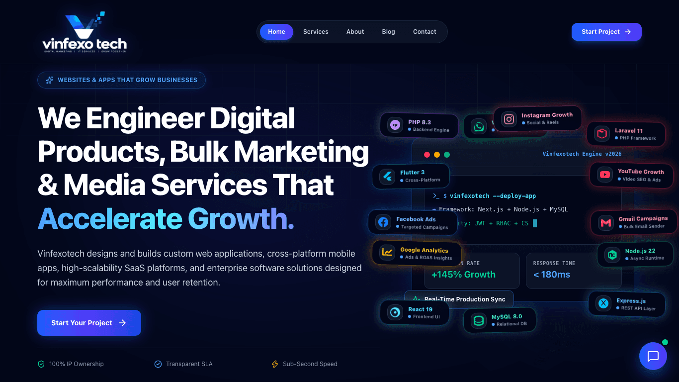 Vinfexo Tech Agency Screenshot